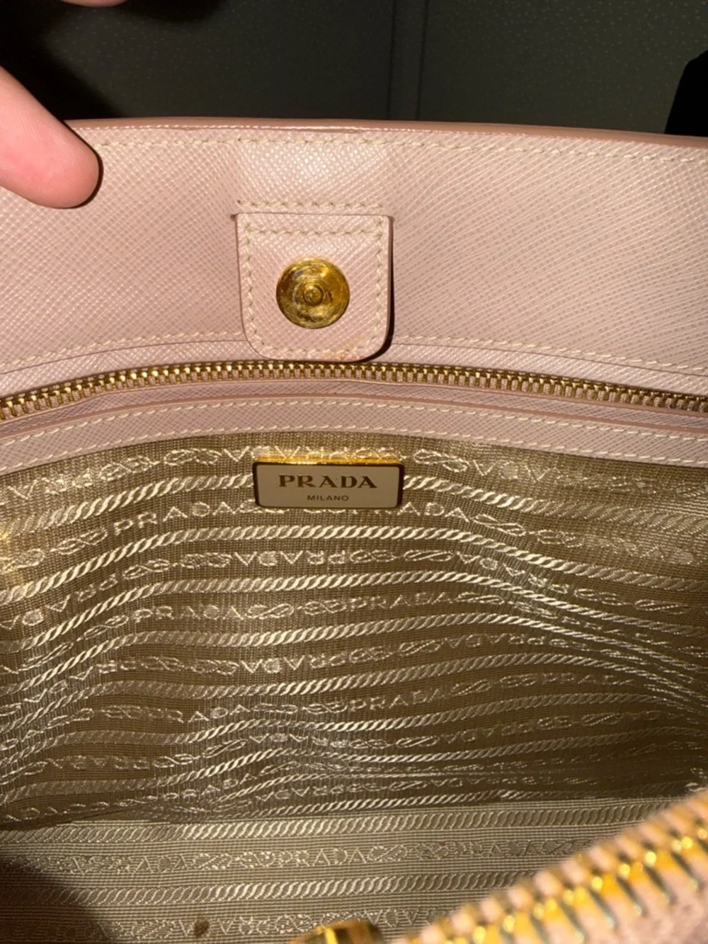 Prada Blush Pink Saffiano Double-Handle Satchel cammeo lux tote